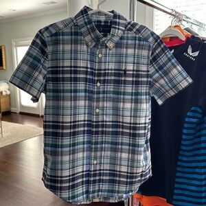 Polo Short Sleeve Check Shirt Button Down